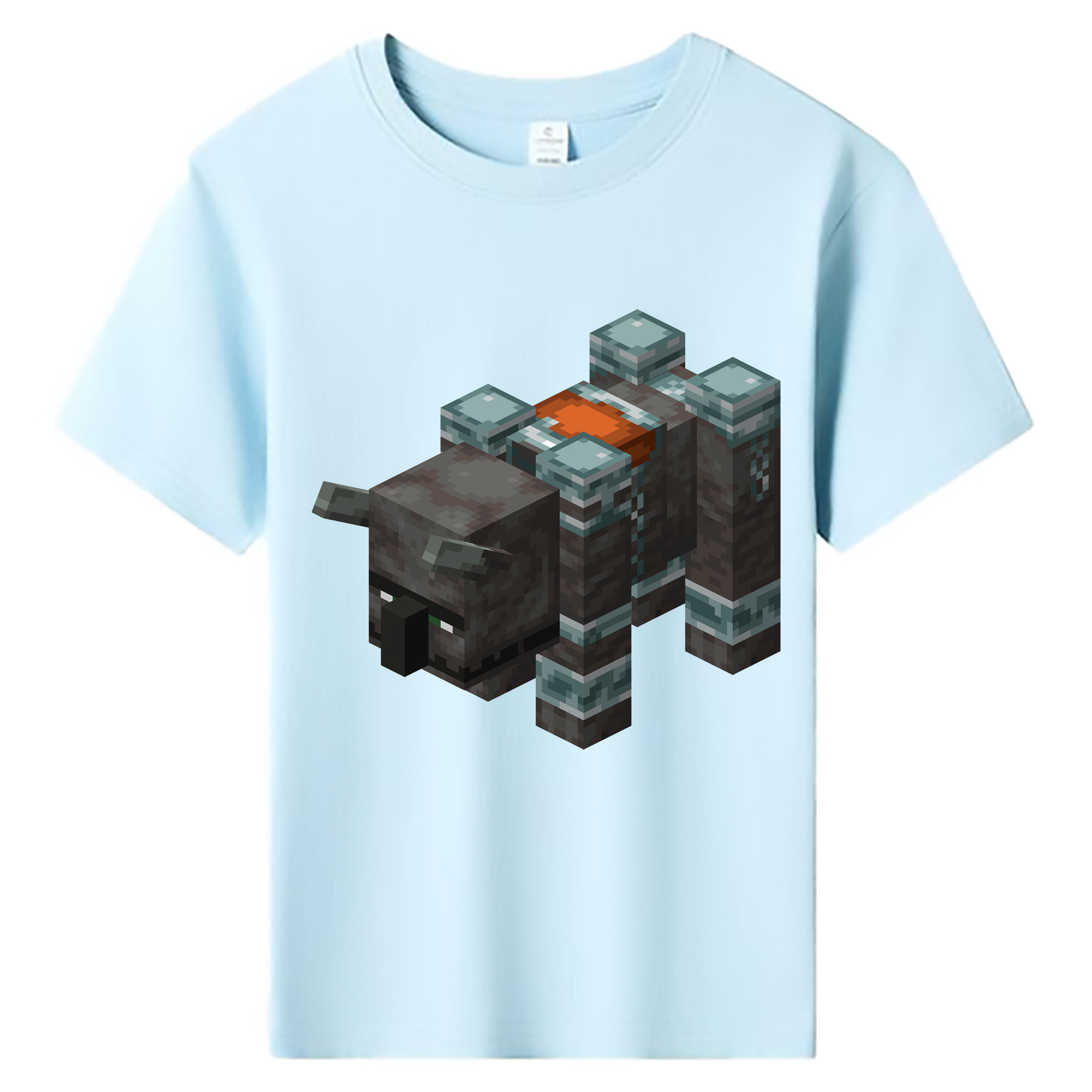 （画像用） マインクラフト ブロックの世界 Minecraft MC Block world 綿100％キッズTシャツ（フロントプリント）